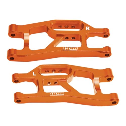 Aluminium 7075 Alloy Front Lower Suspension Arms for Traxxas 1/16 Mini Maxx 4WD RTR Brushless Monster Truck 107154-1 Upgrades - Orange von GPM