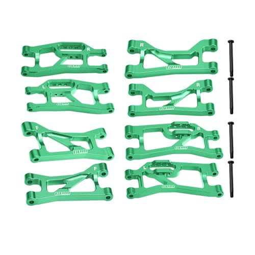 Aluminium 7075 Alloy Front Upper & Lower + Rear Upper & Lower Suspension Arms for Traxxas 1/16 Mini Maxx 4WD RTR Brushless Monster Truck 107154-1 Upgrades - Green von GPM