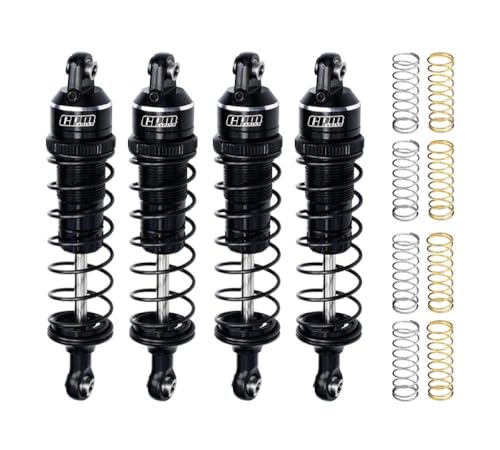 Aluminium Alloy Adjustable Shocks 87mm 4Pc Front and Rear for Traxxas 1/16 Mini Maxx 4WD RTR Brushless Monster Truck 107154-1 Upgrades - Black von GPM