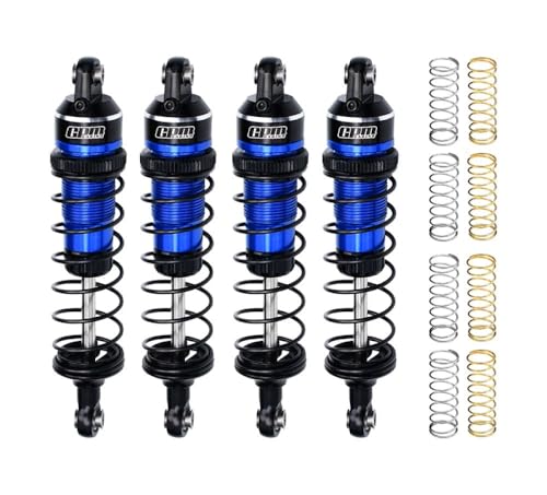 Aluminium Alloy Adjustable Shocks 87mm 4Pc Front and Rear for Traxxas 1/16 Mini Maxx 4WD RTR Brushless Monster Truck 107154-1 Upgrades - Blue von GPM