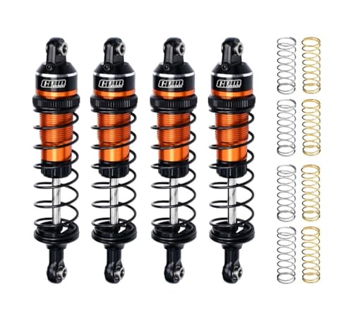 Aluminium Alloy Adjustable Shocks 87mm 4Pc Front and Rear for Traxxas 1/16 Mini Maxx 4WD RTR Brushless Monster Truck 107154-1 Upgrades - Orange von GPM