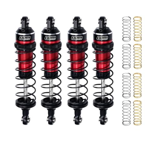 Aluminium Alloy Adjustable Shocks 87mm 4Pc Front and Rear for Traxxas 1/16 Mini Maxx 4WD RTR Brushless Monster Truck 107154-1 Upgrades - Red von GPM