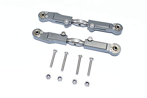 Arrma Limitless / Infraction Tuning Teile Aluminum+Stainless Steel Rear Upper Arm Tie Rod - 2Pc Set Gray Silver von GPM