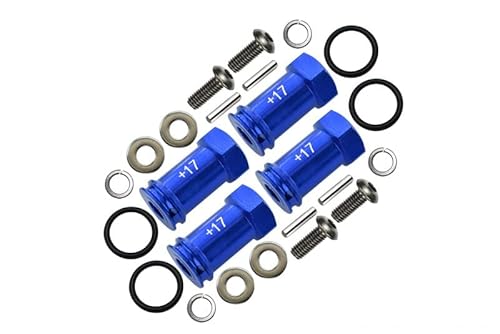 GPM for Traxxas Slash 4X4 Aluminum Hex Adaptor (+17mm) - 4 Pcs Set Blue von GPM