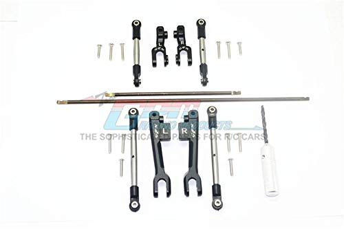 GPM for Traxxas Unlimited Desert Racer 4X4 (#85076-4) Spring Steel Front + Rear Sway Bar & Aluminum Sway Bar Arm & Stainless Steel Linkage - 23Pc Set Black von GPM