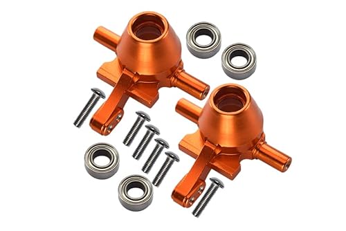 GPM for Tamiya TT-02 Tuning Teile Aluminium Front Knuckle Arm with Bearing - 1Pr Set Orange von GPM