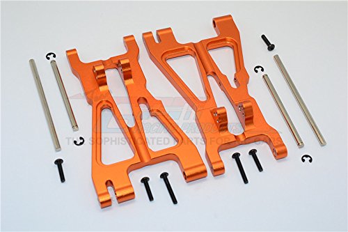 GPM HPI Savage 21, X, XL, K4.6, Flux Tuning Teile Aluminium Front/Rear Adjustable Lower Arm with Screws & Pins & Delrin Collars - 1Pr Set Orange von GPM