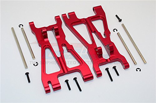 GPM HPI Savage 21, X, XL, K4.6, Flux Tuning Teile Aluminium Front/Rear Adjustable Lower Arm with Screws & Pins & Delrin Collars - 1Pr Set Red von GPM