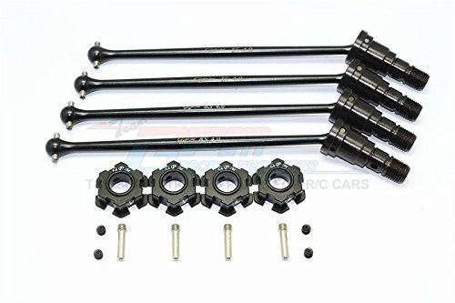 GPM Harden Steel #45 Front and Rear CVD Drive Shaft with Aluminium Hex for Traxxas X-Maxx 8S - 2Prs Set Black von GPM