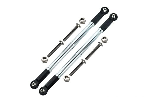 GPM For Losi 1:10 Baja Rey/Rock Rey Aluminum Adjustable Rear Upper Chassis Link Tie Rods - 1Pr Set Silver von GPM