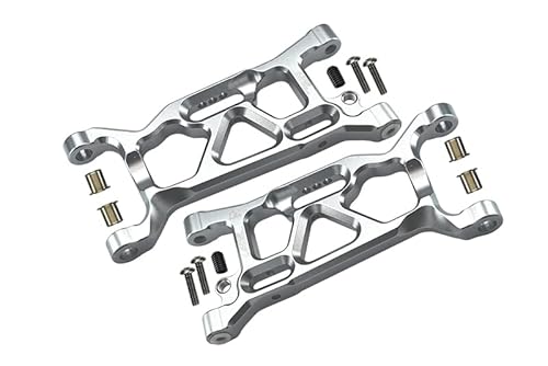 GPM Losi 1:10 Lasernut U4 Tenacity LOS03028 / Tenacity DB Pro LOS03027V2 Tuning Teile Aluminium Front Lower Arms - 12Pc Set Silver von GPM