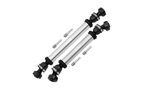 GPM Racing Axial 1/10 RBX10 Ryft 4WD Rock Bouncer Tuning Teile Steel + Aluminium Front + Rear CVD Drive Shaft - 6Pc Set Silver von GPM