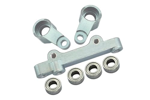 GPM for Losi 1/18 Mini-T 2.0 2WD Stadium Truck Aluminum Steering Assembly - 7Pc Set Silver von GPM