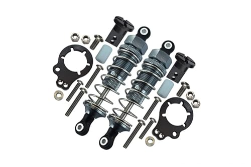 GPM for Tamiya Lunch Box Tuning Teile Aluminium Rear Adjustable Spring Damper (75mm) & Protector Mount - 1Pr Set Grey Silver von GPM