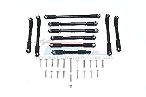 GPM for Tamiya Mercedes-Benz G500 CC-02 (#58675) Tuning Teile Aluminium Adjustable Suspension Links & Steering Tie Rods - 10Pc Set Black von GPM