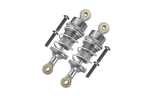 GPM for Tamiya TT-02 Tuning Teile Aluminium Front/Rear Adjustable Aluminium Ball Top 53mm Damper - 1Pr Silver von GPM