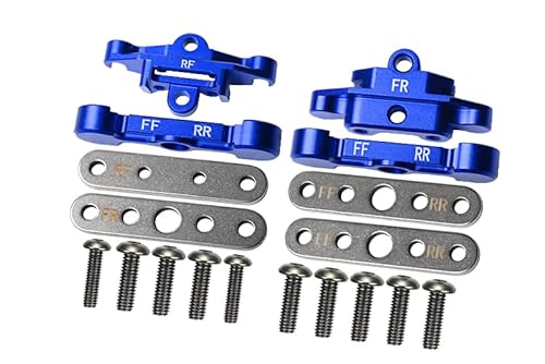 GPM Aluminium Front + Rear Lower Arm Tie Bar Mount for Traxxas 1:10 4WD MAXX 89076-4 / 4WD MAXX with WideMAXX 89086-4/1:8 4WD Maxx Slash 6S 102076-4 Upgrades - Blue von GPM