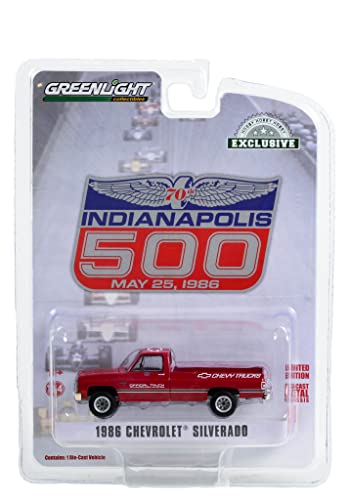 Greenlight 1:64 1986 Chevrole Silverado 70th Annual Indianapolis 500 Mile Race Official Truck - Red (Hobby Exclusive) 30340 [Versand aus Kanada] von GPM