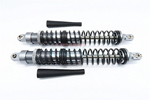 HPI Baja 5B RTR, 5B SS, 5T Tuning Teile Aluminium Rear Adjustable Spring Damper (208mm) with Silicone Cover & Aluminium Ball Ends - 1Pr Set Grey Silver von GPM