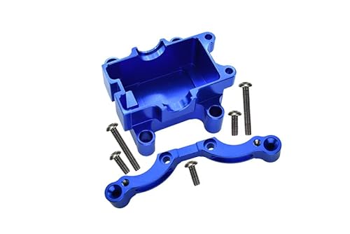 GPM for Tamiya TT-01 Tuning Teile Aluminium Front Damper Plate with Gear Box & Screws - 2Pcs Set Blue von GPM