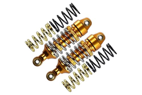 Traxxas 1/16 Mini E-Revo, Mini Slash, Mini Summit Tuning Teile Aluminium Front/Rear Adjustable Spring Damper (1.2mm,1.3mm & 1.4mm Coil Springs) with Aluminium Ball Ends - 1Pr Set Gold von GPM