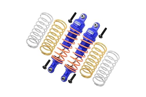 GPM For Traxxas Rustler 4X4 VXL (67076-4) / Hoss 4X4 VXL (90076-4) Aluminum Front Adjustable Shocks 87mm - 1Pr Set Blue von GPM