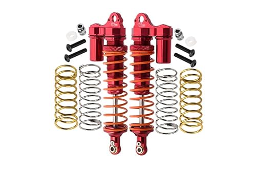 GPM for Traxxas Rustler 4X4 VXL (67076-4) / Hoss 4X4 VXL (90076-4) Aluminum Rear Adjustable L-Shape Piggy Back Shocks 102mm - 1Pr Set Red von GPM