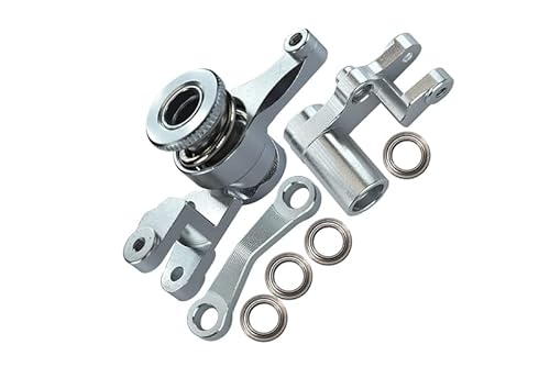 GPM for Traxxas Slash 4X4 / Stampede 4X4 / Rustler 4X4 / Hoss 4X4 VXL/NOS Deegan 38 Aluminum Steering Assembly with Bearings - 1Set Silver von GPM