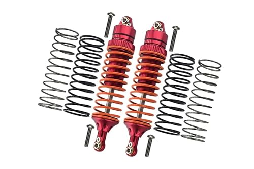 GPM For Traxxas Slash 4X4 / Stampede 4X4 / Rustler VXL/Craniac/NOS Deegan Rally/Bandit Aluminum Rear Adjustable Spring Damper With Aluminum Ball Top & Ball Ends - 1Pr Set Red von GPM