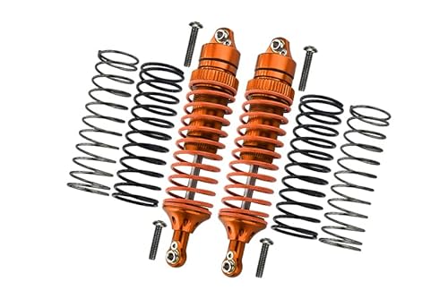 Traxxas Slash 4X4 / Stampede 4X4 / Rustler VXL/Craniac/NOS Deegan Rally/Bandit Tuning Teile Aluminium Rear Adjustable Spring Damper with Aluminium Ball Top & Ball Ends - 1Pr Set Orange von GPM