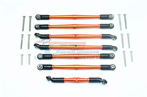 GPM for Traxxas TRX-4 Bronco/Blazer Aluminum Adjustable Upper & Lower Suspension Links - 7Pc Set Orange von GPM