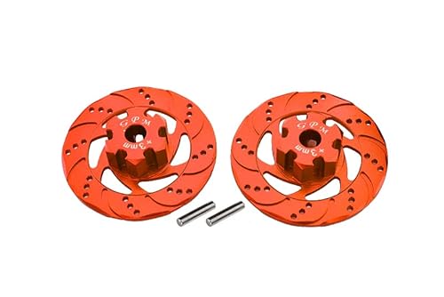 GPM Traxxas Unlimited Desert Racer 4X4 (#85076-4) Tuning Teile Aluminium +3mm Hex with Brake Disk - 1Pr Set Orange von GPM