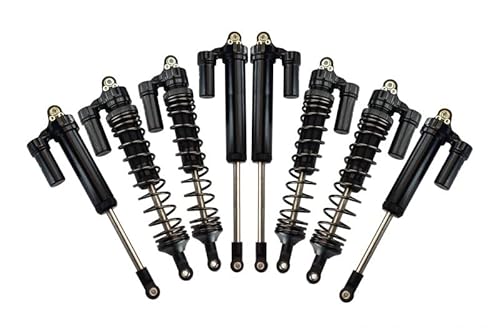 Traxxas Unlimited Desert Racer 4X4 (#85076-4) Tuning Teile Aluminium Front+Rear L-Shape Piggy Back Damper - 8Pc Set Black von GPM