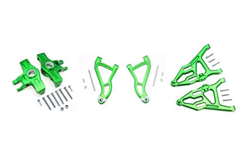 Traxxas Unlimited Desert Racer 4X4 (#85076-4) Tuning Teile Aluminium Front Upper & Lower Arms + Knuckle Arms Set - 28Pc Set Green von GPM