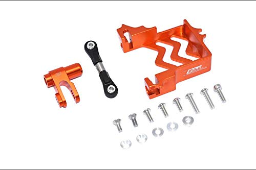 GPM for Traxxas X Maxx 4X4 Aluminum Servo Mount + Stainless Steel Tie Rod + 25T Aluminum Servo Horn (for X Maxx 6S / 8S) - 16Pc Set Orange von GPM