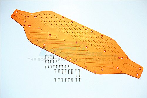 GPM for Traxxas XO-01 Supercar Aluminum 4mm Main Chassis with Stainless Steel Screws - 1 Set Orange von GPM