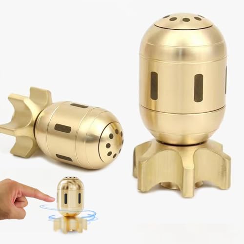 Spinning Fidget Toy, Schreibtischspielzeug, Atombombenkreisel, Fidget Spielzeug für Erwachsene, Coole Gadgets für Kinder, ADHS Stressabbau EDC Meditation Finger Spinning Spielzeug (Gold) von GQDGCU