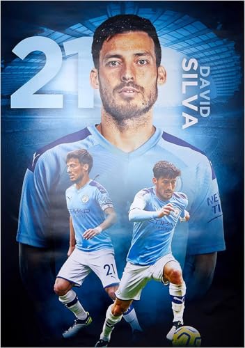 1000 Teile Puzzle Manchester City FC 2019/20 David Silva Aktion - Holz Puzzle Erwachsene Stress Freisetzung Spiel 1000 Piece 29.5x19.6inch(75x50cm) Kein Rahmen von GQJXUANYU