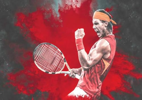 1000 Teile Puzzle Rafael Nadal Tennis Poster 2 Holz Puzzle Erwachsene Stress Freisetzung Spiel 1000 Piece 29.5x19.6inch(75x50cm) Kein Rahmen von GQJXUANYU