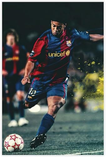 1000 Teile Puzzle Ronaldinho Fußball Poster Holz Puzzle Erwachsene Stress Freisetzung Spiel 1000 Piece 29.5x19.6inch(75x50cm) Kein Rahmen von GQJXUANYU