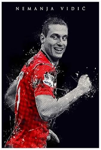 500 Teile Puzzle Nemanja Vidic Poster Fußballspieler Holz Puzzle Erwachsene Stress Freisetzung Spiel 500 Piece 20.4x15inch(52x38cm) Kein Rahmen von GQJXUANYU