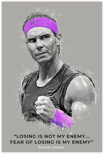 500 Teile Puzzle Rafael Nadal Poster Tennis Sport Poster 27 Holz Puzzle Erwachsene Stress Freisetzung Spiel 500 Piece 20.4x15inch(52x38cm) Kein Rahmen von GQJXUANYU