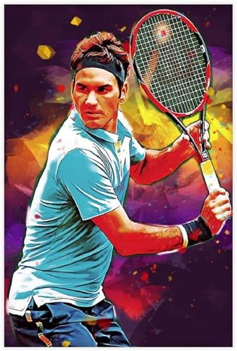 500 Teile Puzzle Tennissportplakat Roger Federer 04 Holz Puzzle Erwachsene Stress Freisetzung Spiel 500 Piece 20.4x15inch(52x38cm) Kein Rahmen von GQJXUANYU