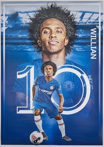 Holz Puzzle 1000 Teile Chelsea FC 2019/20 Willian Action Poster - Puzzles für Erwachsene anspruchsvoll 1000 Piece 29.5x19.6inch(75x50cm) Kein Rahmen von GQJXUANYU