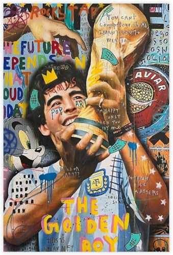 Holz Puzzle 1000 Teile Fußballspieler Diego Armando Maradona, Puzzles für Erwachsene und Kinder anspruchsvoll 1000 Piece 29.5x19.6inch(75x50cm) Kein Rahmen von GQJXUANYU