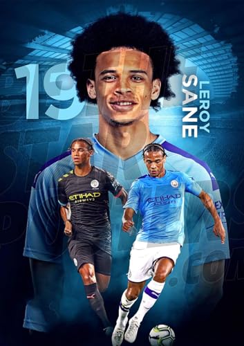 Holz Puzzle 1000 Teile Manchester City FC 2019/20 Leroy Sané Action-Fußball Puzzles für Erwachsene anspruchsvoll 1000 Piece 29.5x19.6inch(75x50cm) Kein Rahmen von GQJXUANYU