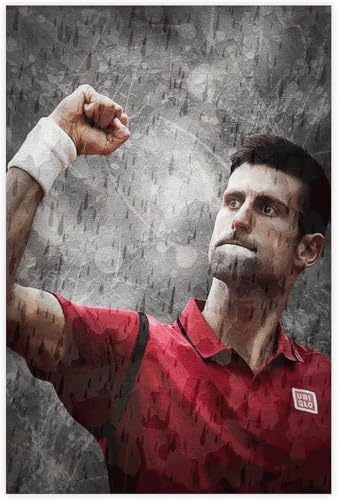 Holz Puzzle 1000 Teile Novak Djokovic Tennis Poster (39) Puzzles für Erwachsene anspruchsvoll 1000 Piece 29.5x19.6inch(75x50cm) Kein Rahmen von GQJXUANYU