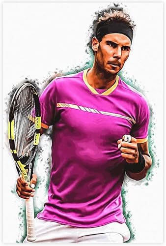 Holz Puzzle 1000 Teile Rafael Nadal Poster Tennis Sport Poster 20 Puzzles für Erwachsene anspruchsvoll 1000 Piece 29.5x19.6inch(75x50cm) Kein Rahmen von GQJXUANYU