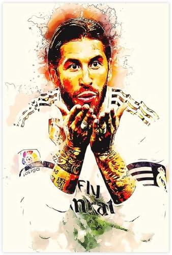 Holz Puzzle 1000 Teile Sergio Ramos Poster Fußball Puzzles für Erwachsene anspruchsvoll 1000 Piece 29.5x19.6inch(75x50cm) Kein Rahmen von GQJXUANYU