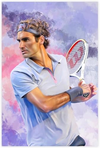 Holz Puzzle 500 Teile Roger Federer 2 Poster Puzzles für Erwachsene anspruchsvoll 500 Piece 20.4x15inch(52x38cm) Kein Rahmen von GQJXUANYU